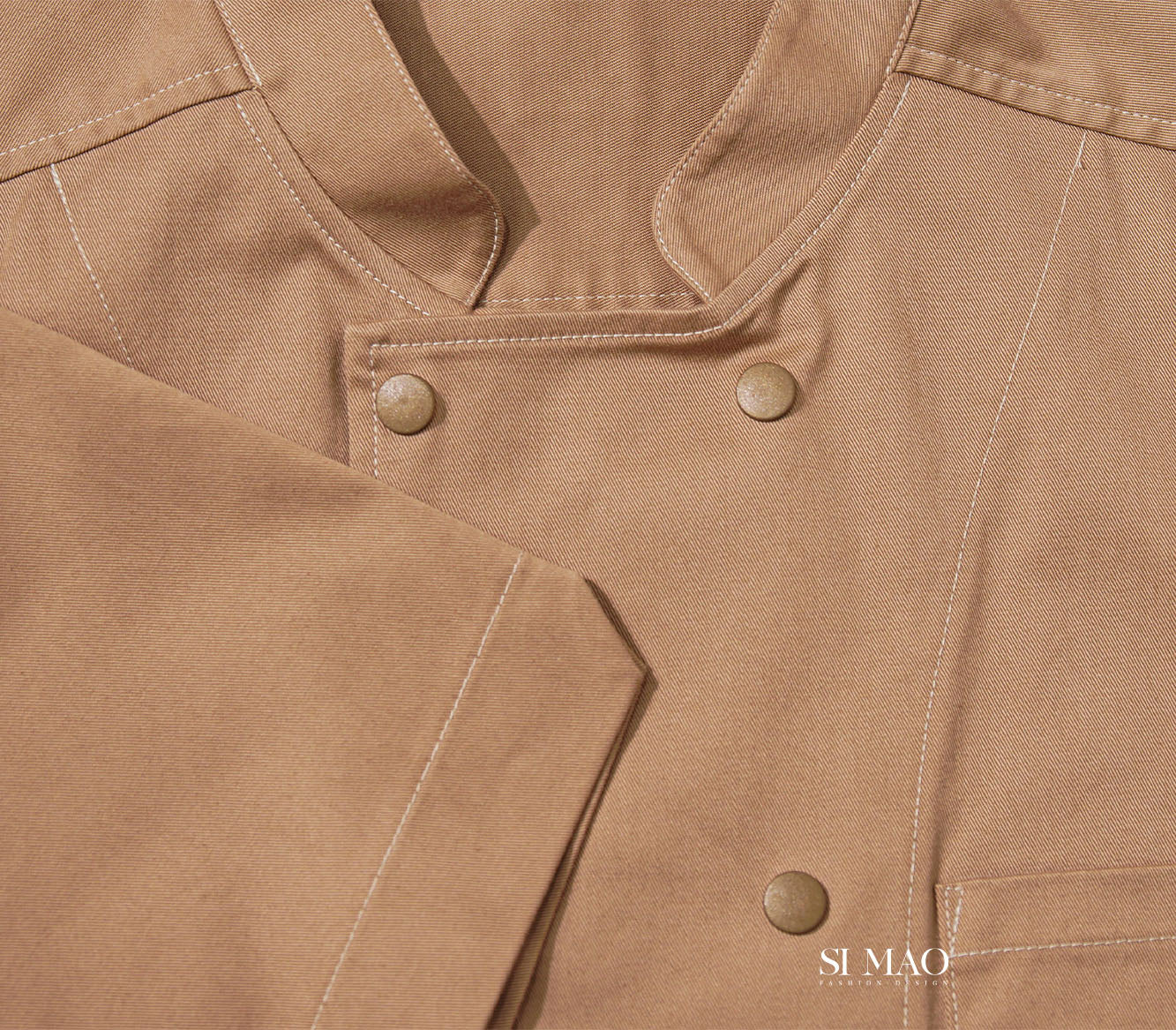 亮卡其藍圍裙成套廚師服