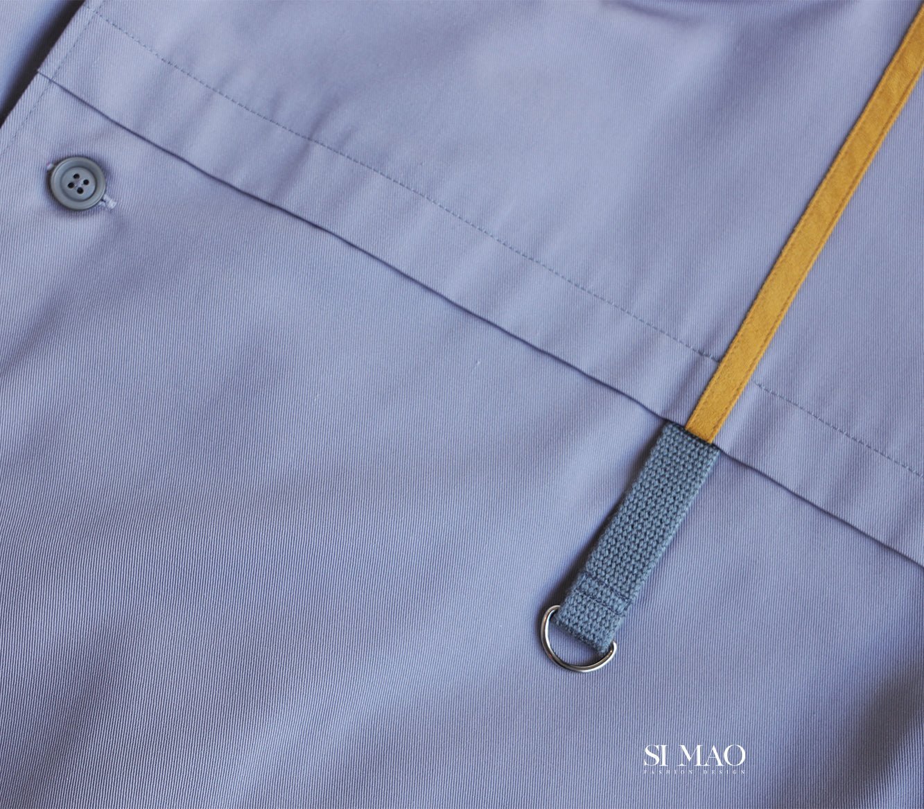 淺灰立領五釦廚師服