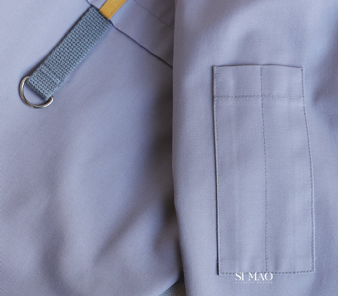 淺灰立領五釦廚師服