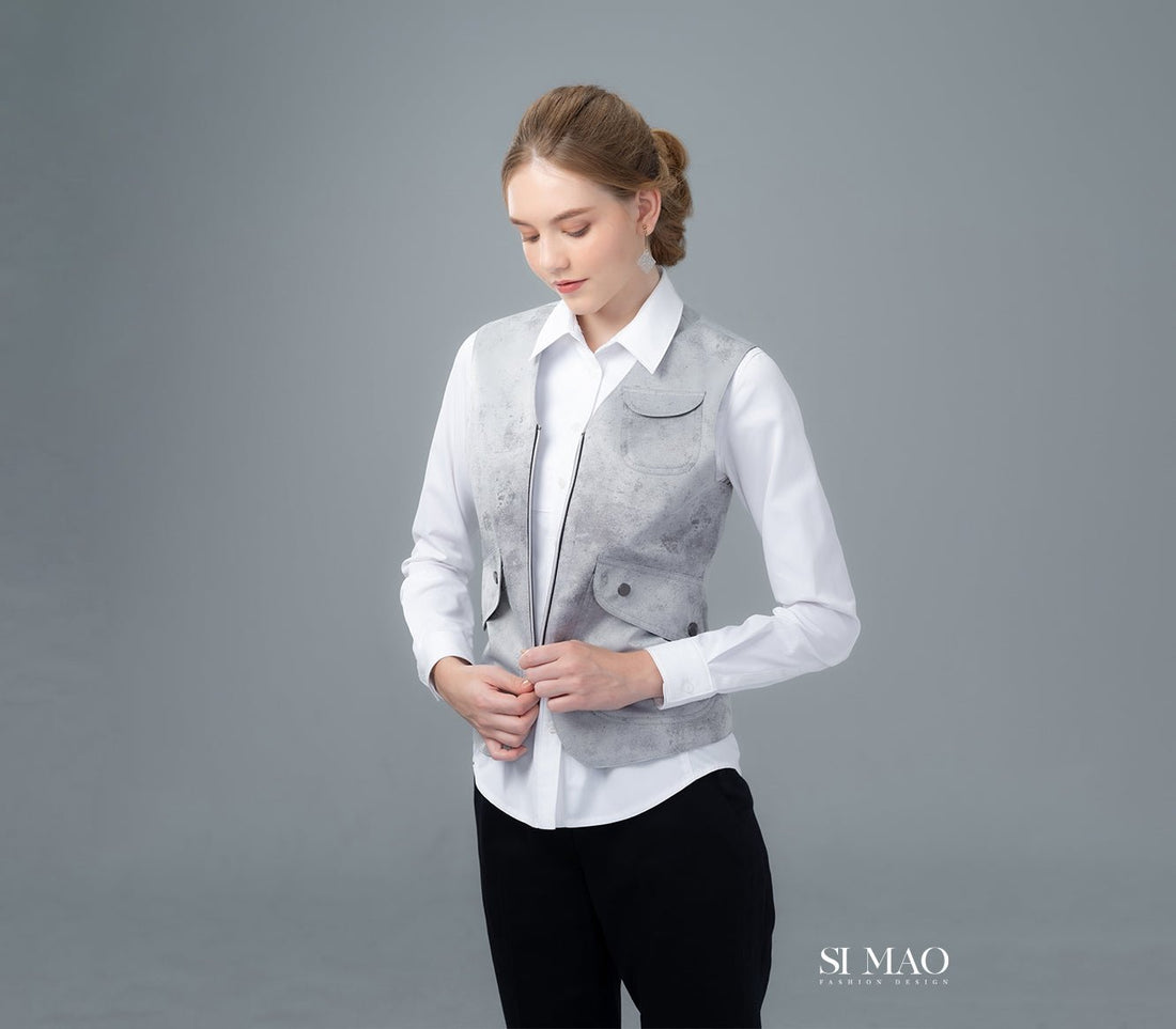 淺灰渲染背心外場服