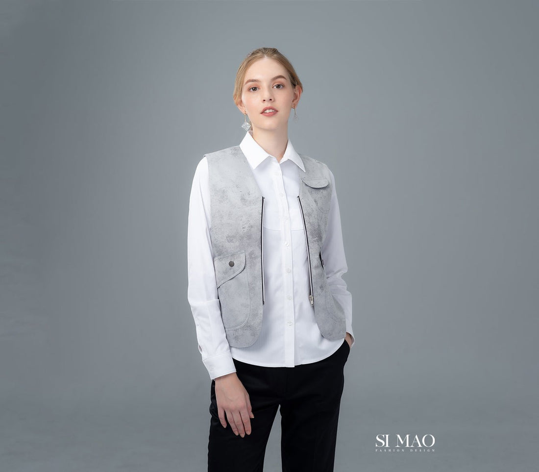 淺灰渲染背心外場服