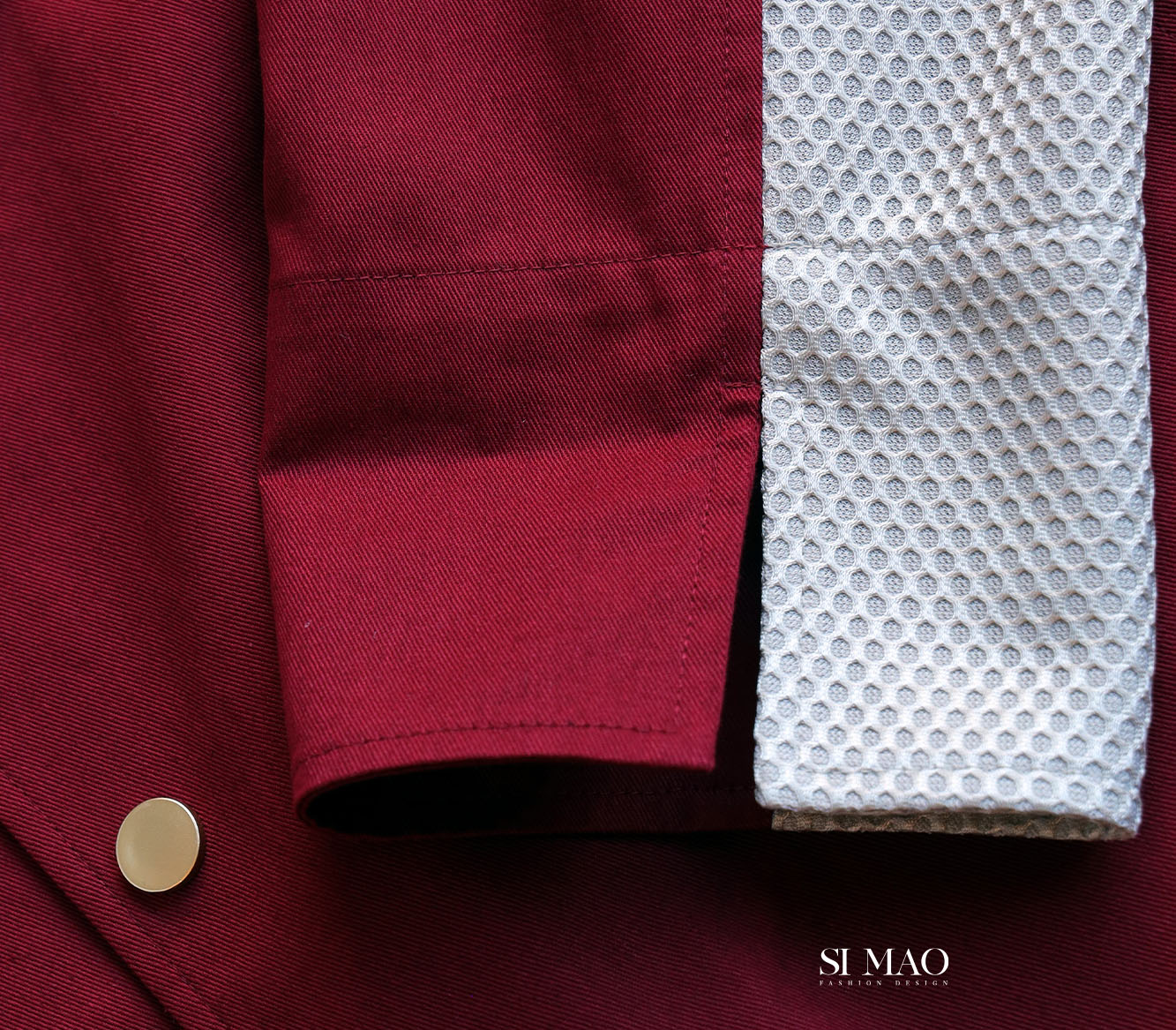 紅色單排五釦廚師服