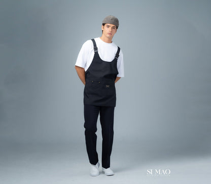 白T黑吊帶圍裙外場服