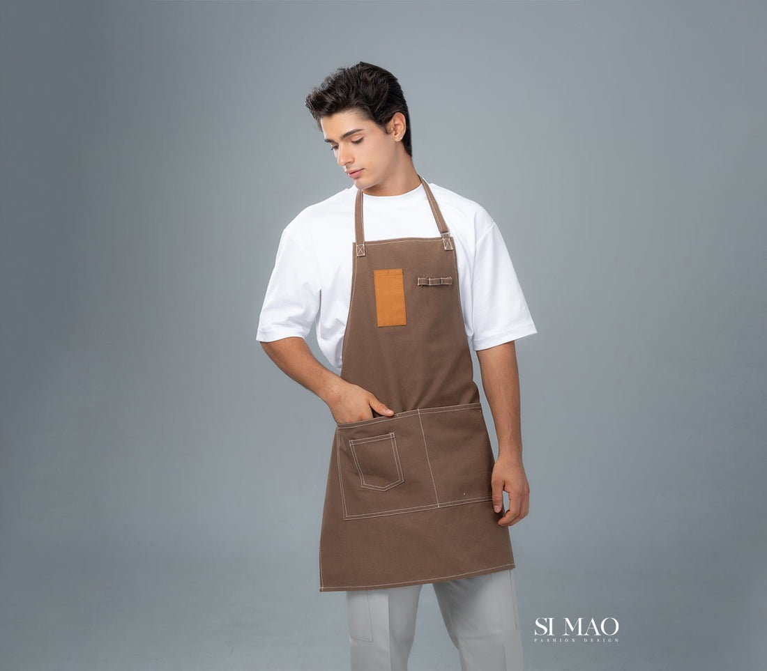 白T棕色圍裙外場服