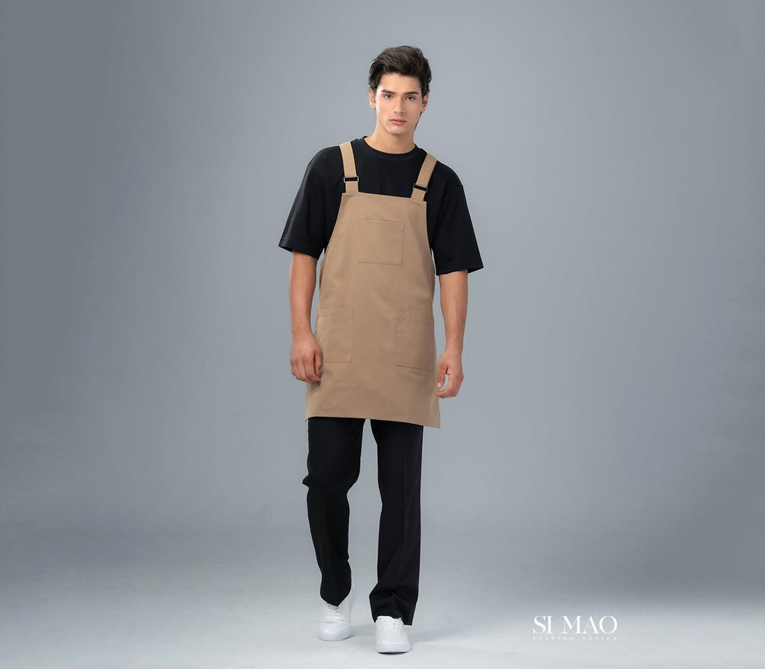 淺棕吊帶圍裙外場服