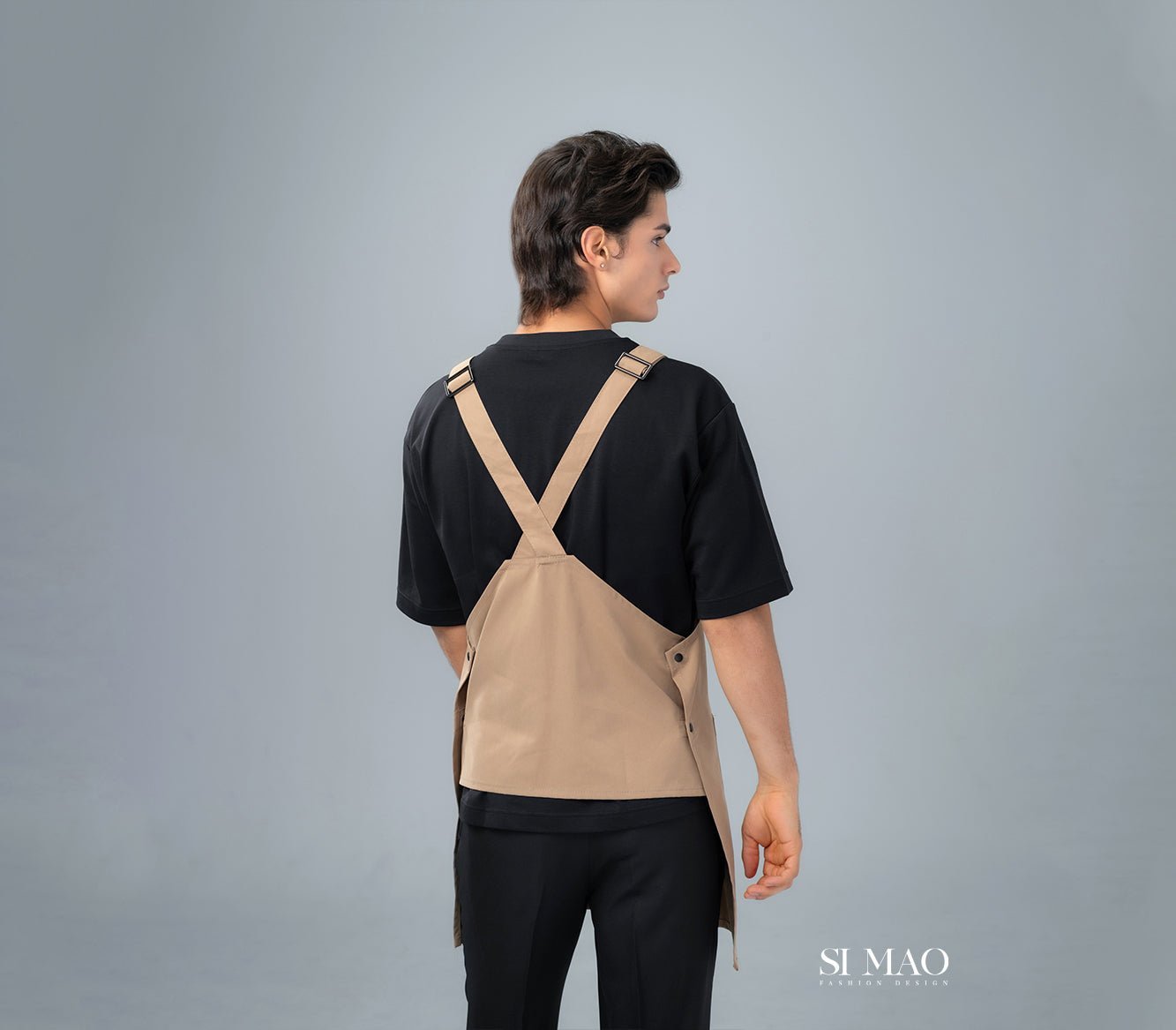 淺棕吊帶圍裙外場服
