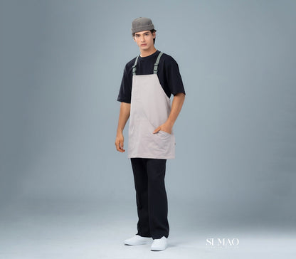 黑T淺灰圍裙外場服