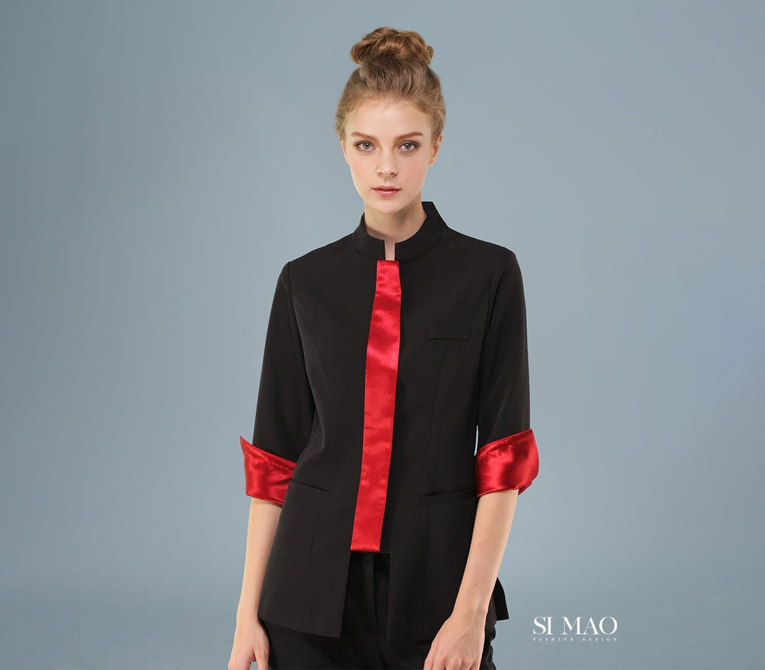 黑紅配前衛拼接外場服