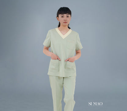 青綠Ｖ領刷手服