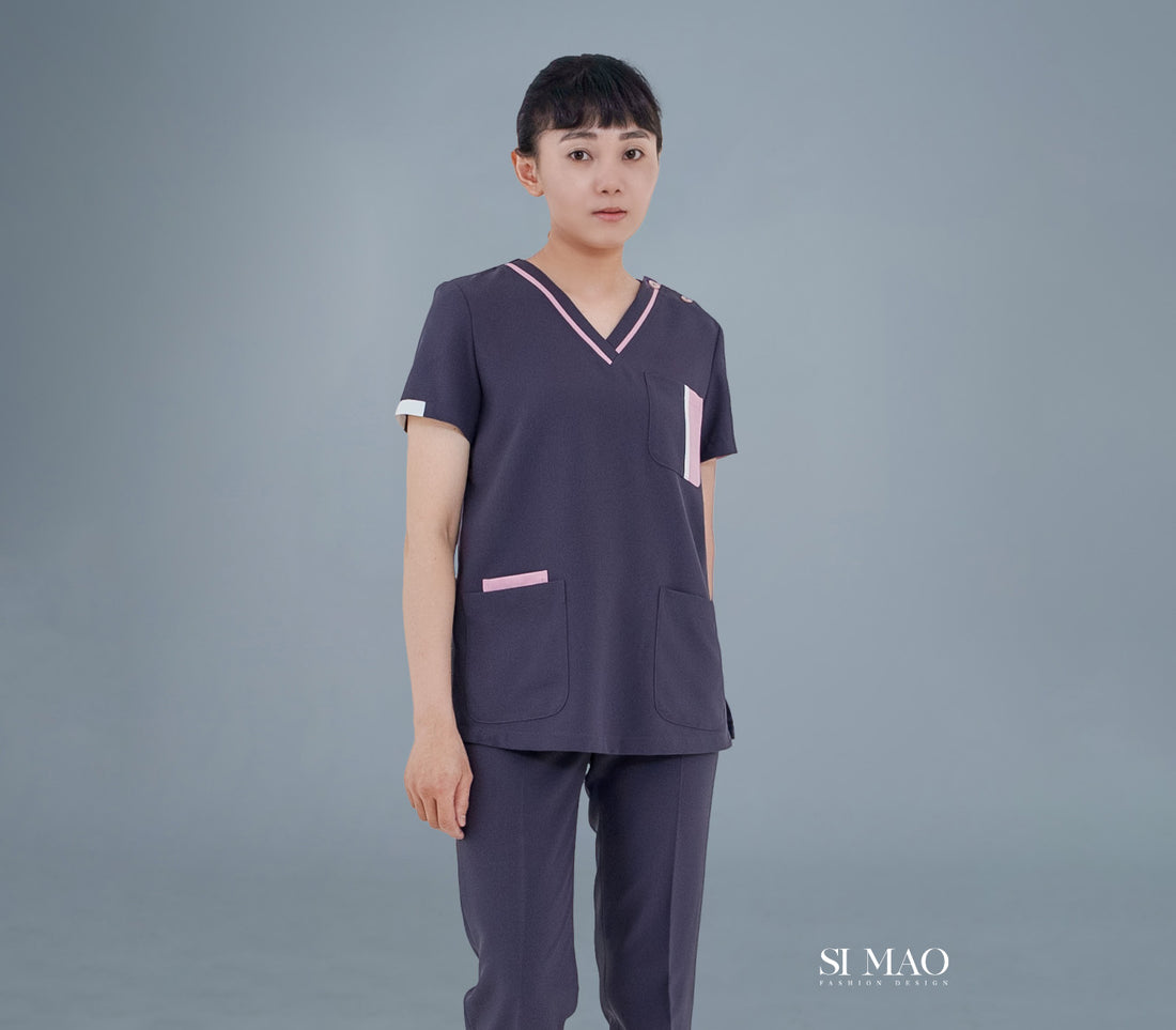 紫粉幾何刷手服