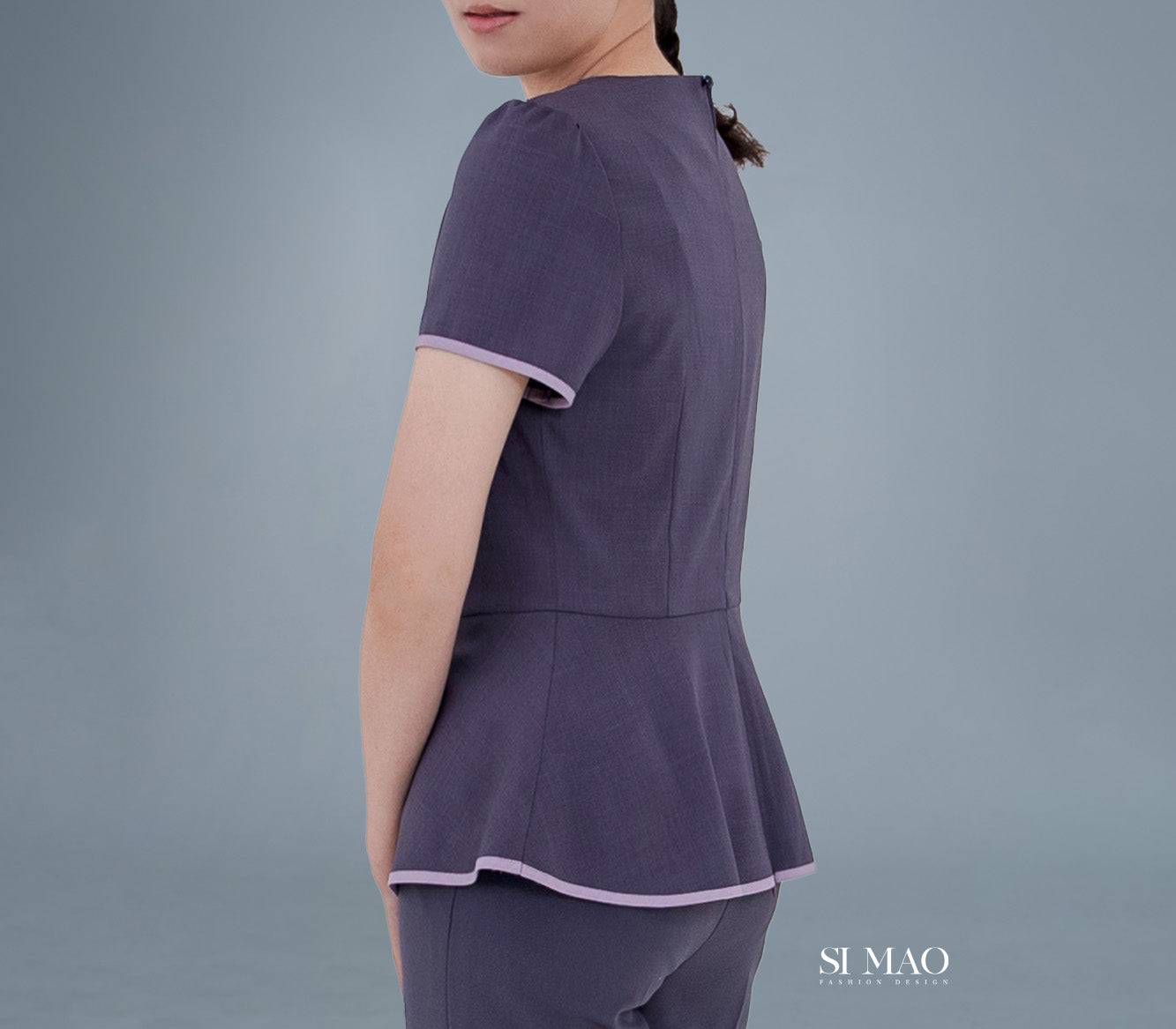 紫藍粉邊刷手服