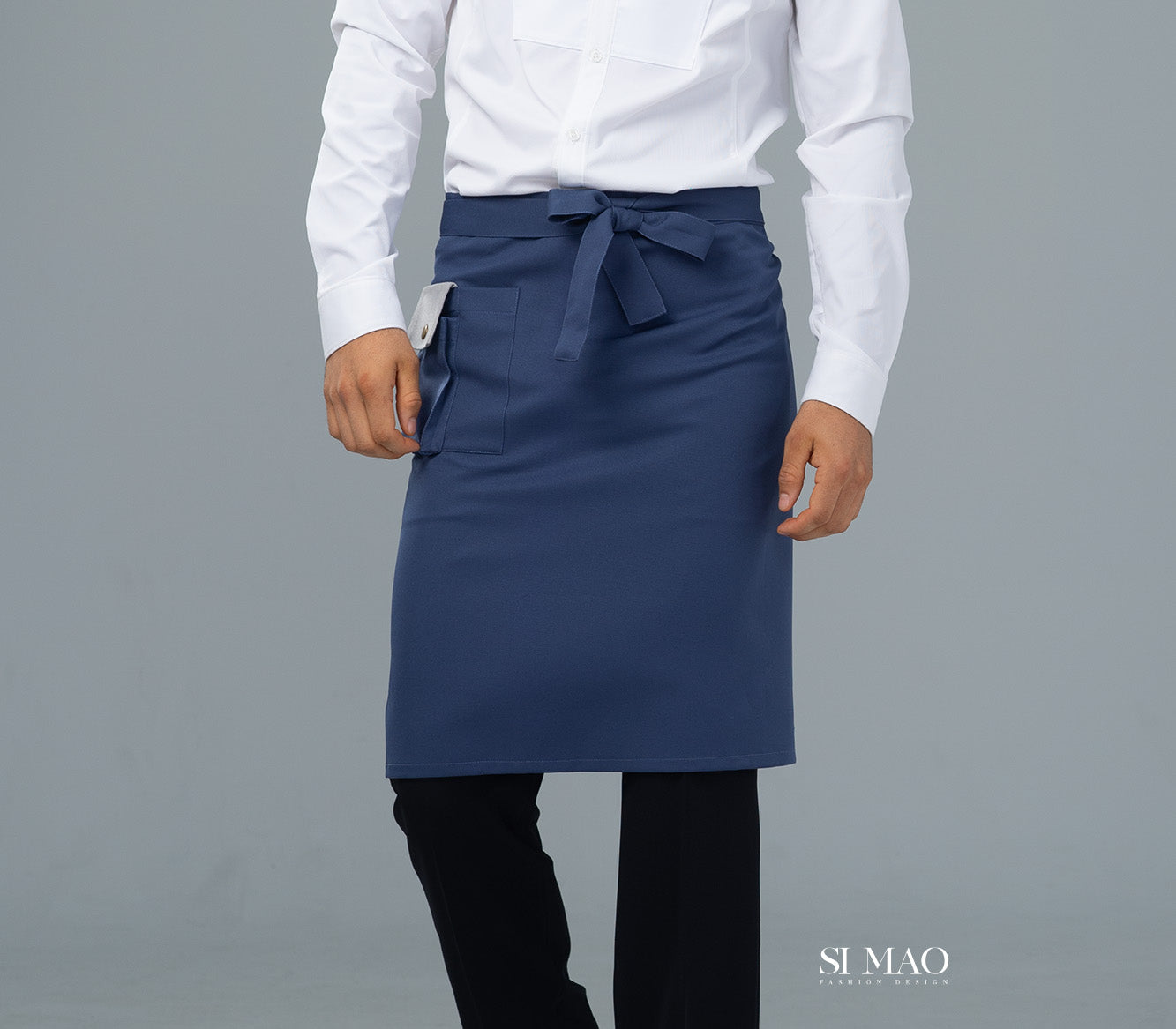 白衫深藍圍裙成套外場服