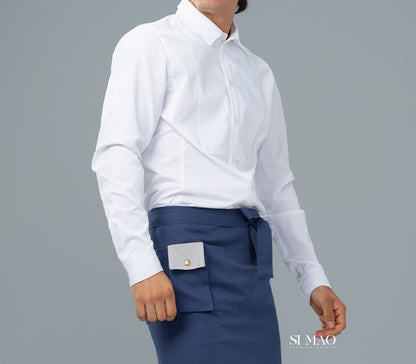 白衫深藍圍裙成套外場服