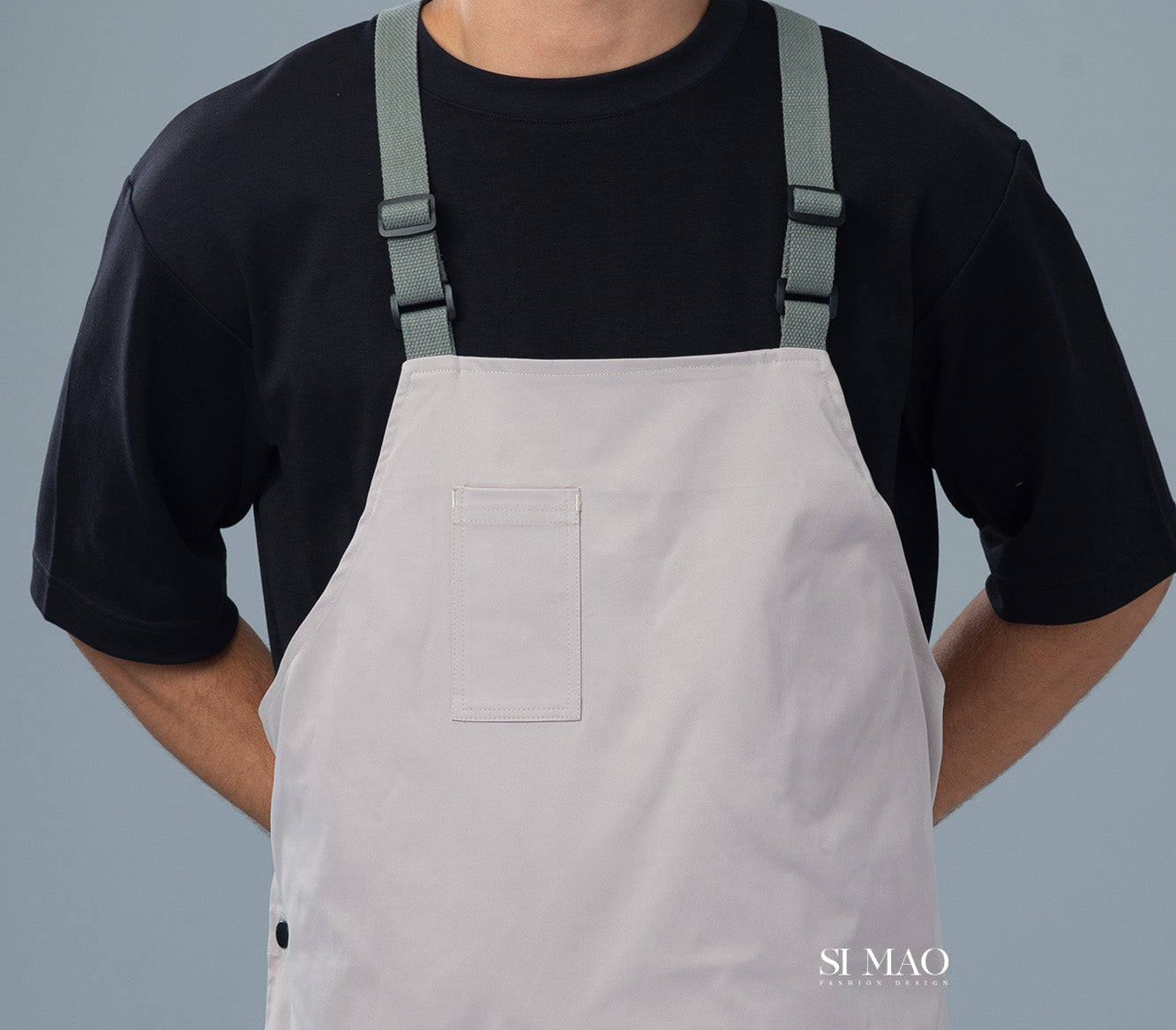 奶灰色吊帶圍裙外場服