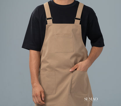 淺棕色吊帶圍裙外場服