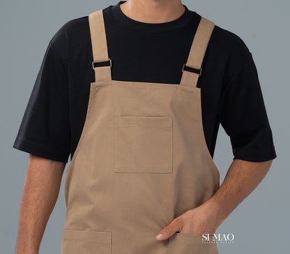 淺棕色吊帶圍裙外場服