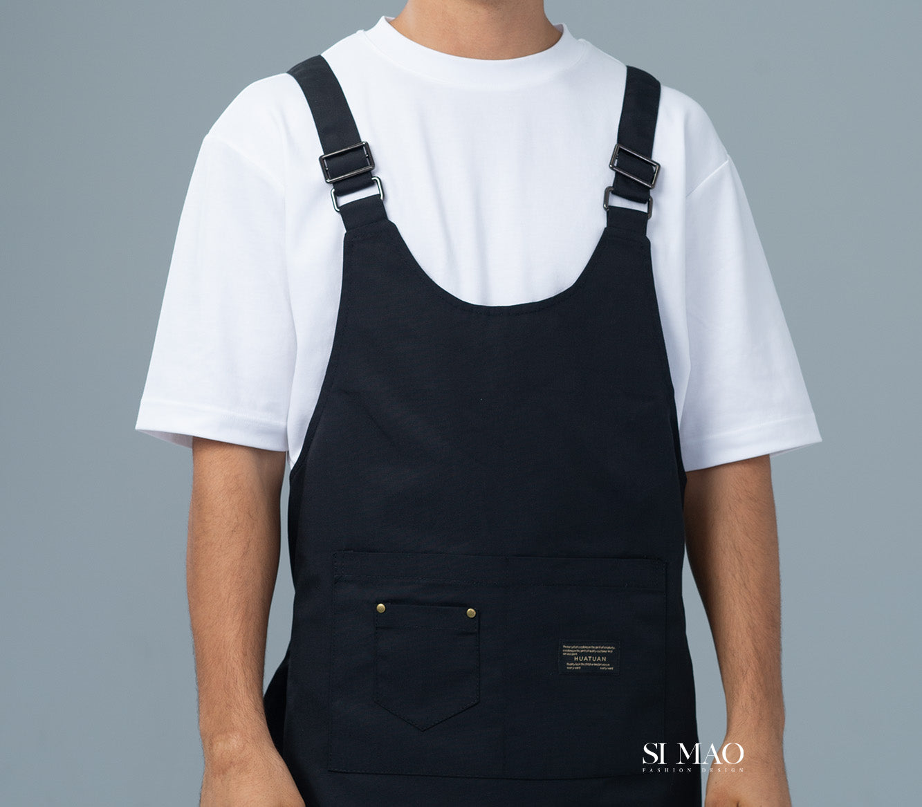 雅痞黑圓弧圍裙外場服